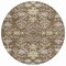 Homeroots 8' Brown Beige And Green Round Floral Washable Indoor Outdoor Area Rug 605451 - alternate 5