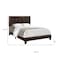 Homeroots Brown Solid and Manufactured Wood Full Upholstered Faux Leather Bed Frame 333290 - alternate 2
