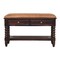 Homeroots 35in Brown Genuine Leather and Solid Wood Upholstered Storage Bench With Shelves 723440 - alternate 4