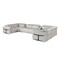 Homeroots Light Gray Italian Leather Power Reclining U Shaped Eight Piece Corner Sectional With Console 634665 - alternate 5