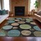 Homeroots 10' X 14' Black Fern Green And Teal Blue Geometric Washable Indoor Outdoor Area Rug 630560 - alternate 3