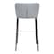 Homeroots Set of Two 29" Gray And Black Faux Leather And Steel Bar Height Bar Chairs 555698 - alternate 3
