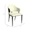 Leisuremod Aria Modern Dining Chair in Leather and Iron Legs with Curved Back in Blue, 2PK AC45BU2 - alternate 2