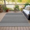 Homeroots 8' X 10' Black And Ivory Chevron Washable Indoor Outdoor Area Rug 612241 - alternate 5