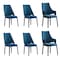 Manhattan Comfort 6-Piece Kara Dining Side and Arm Chairs in Blue 4-DC057-BL - alternate 3
