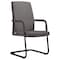 Leisuremod Evander Office Chair in Upholstered Leather and Iron Frame, Grey EGO23GRL - alternate 1