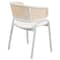 Leisuremod Ervilla Dining Chair with White Powder Coated Steel Legs and Wicker Back, White, 2PK ECW-20W2 - alternate 5