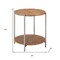 Homeroots 22" Natural and Silver Wood and Steel Round End Table With Shelf 632662 - alternate 4