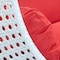 Leisuremod White Wicker Hanging 2 person Egg Swing Chair with Red Cushions ESCW-57R - alternate 4