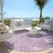 Homeroots 8' Lavender Purple And Ivory Round Geometric Washable Indoor Outdoor Area Rug 588318 - alternate 4