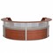 Linea Italia Reception Desk 107 in D X 46 in H, 11.8 ft W X Thermofused Laminate, Clear, Cherry ZUC318 - alternate 1