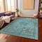 Homeroots 9' X 12' Teal Blue And Turquoise Medallion Washable Indoor Outdoor Area Rug 616080 - alternate 4