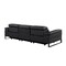 Homeroots 103" Black Top Grain Leather Reclining Metal USB Sofa 720326 - alternate 5