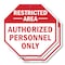 Signmission Restricted Area Authorized Personne, 6 inch X 6 inch, Plastic Sign, 2PK OC-P-2PACK-6-175 - alternate 1
