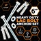 Xpose Safety 6 in Anchor Set, Anchor Lag Shield and Washer for Speed Bump/Wheel Stop on Concrete, 4 Pack CAS6-4-X - alternate 2