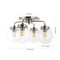 Jonathan Y Piper 18" 4-Light Farmhouse Rustic Iron/Glass LED Semi Flush Mount, Nickel/Clear JYL7569B - alternate 4