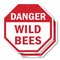 Signmission Danger Wild Bees, 10 inch X 10 inch, Aluminum Metal Signs, 2PK OC-A-2PACK-10-22 - alternate 1