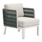 Homeroots 27" Green And White Aluminum Outdoor Accent Chair with White Cushion 668768 - alternate 1