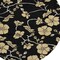 Homeroots 8' Black And Gold Round Floral Washable Indoor Outdoor Area Rug 599996 - alternate 5