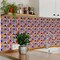 Homeroots 4" x 4" Orange Vinyl Arabesque Peel And Stick Removable Tiles 632698 - alternate 5