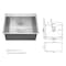 Wrightmaster 25 in. Drop-in Single Bowl 16-Gauge Stainless Steel Kitchen Sink with Accessories ZOR-P148114 - alternate 3