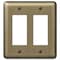 Amerelle Devon Brushed Brass 2 gang Stamped Steel Decorator Wall Plate 154RR - alternate 2