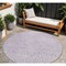 Homeroots 8' Lavender And Ivory Round Abstract Washable Indoor Outdoor Area Rug 599732 - alternate 1