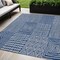Homeroots 5' X 8' Navy Blue And Ivory Geometric Washable Indoor Outdoor Area Rug 596951 - alternate 1