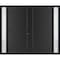 Vdomdoors Front Exterior Prehung Metal-Plastic Double Doors / MANUX 8111 Matte Black / 2 Sidelites Exterior W MANUX8111DEXD-BLK-RH-W12+72+12xH80 - alternate 1