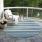 Homeroots 8' Teal Blue Gray And Ivory Round Striped Washable Indoor Outdoor Area Rug 597363 - alternate 4