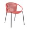 Homeroots Set of Two 25" Red Metal Outdoor Dining Chair, 2PK 490258 - alternate 3