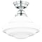 Vaxcel VAXCEL Huntley 12-in W Satin Nickel Farmhouse Schoolhouse Semi Flush Mount Ceiling Light White Glass C0176 - alternate 1