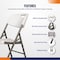 4Dock White Folding Chairs, Portable Seats with Durable Steel Frame, 4PK FT003 - alternate 2