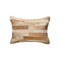 Homeroots 12" X 20" Tan Patchwork Cowhide Lumbar Throw Pillow 544627 - alternate 2