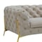 Homeroots 97" Beige Velvet Chesterfield Sofa With Gold Legs 488829 - alternate 5