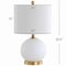 Jonathan Y Julienne 20.5" Glass/Metal LED Table Lamp, White/Brass Gold JYL1040A - alternate 3