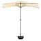 Pure Garden 9 Ft Semicircle Patio Umbrella with Base, Tan 50-145-TB - alternate 2