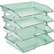 Acrimet Facility 4 Tier Letter Tray Side Load Letter Size Desktop File Organizer Plastic Clear Green 256.5 - alternate 3