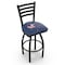 Holland Bar Stool Co 30" Blk Wrinkle Columbus Blue Jackets Swivel Bar Stool, Ladder Back L01430ColBlu - alternate 1