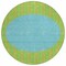 Homeroots 8' Lime Green And Blue Round Striped Washable Indoor Outdoor Area Rug 597177 - alternate 4