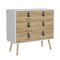 Homeroots 32" White and Natural Three Drawer Dresser 552269 - alternate 4
