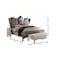 Homeroots 87" X 100" X 75" Velvet Antique Platinum Upholstery Poly Resin California King Bed 348194 - alternate 3