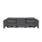 Homeroots 103" Dark Gray Top Grain Leather Reclining Metal USB Sofa 720324 - alternate 3