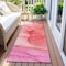 Homeroots 2' X 8' Pink Abstract Washable Non Skid Indoor Outdoor Runner Rug 559758 - alternate 3
