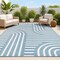 Jonathan Y Anders High-Low MidCentury Modern Arch Stripe Two-Tone Navy/Cream 5 ft. x 8 ft. Area Rug SCN107A-5 - alternate 1