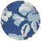 Homeroots 8' Navy Blue Denim Blue And Ivory Round Floral Washable Indoor Outdoor Area Rug 589556 - alternate 4