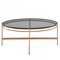 Homeroots 35" Gray and Gold Glass And Stainless Steel Round Coffee Table 489061 - alternate 2