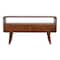 Homeroots 35in Chestnut Solid Wood Enclosed and Open Storage TV Stand 719177 - alternate 1