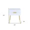 Homeroots 24" Gold And White End Table With Two Drawers 286384 - alternate 4