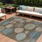 Homeroots 8' X 10' Chocolate Fern Green And Teal Blue Geometric Washable Indoor Outdoor Area Rug 630570 - alternate 1